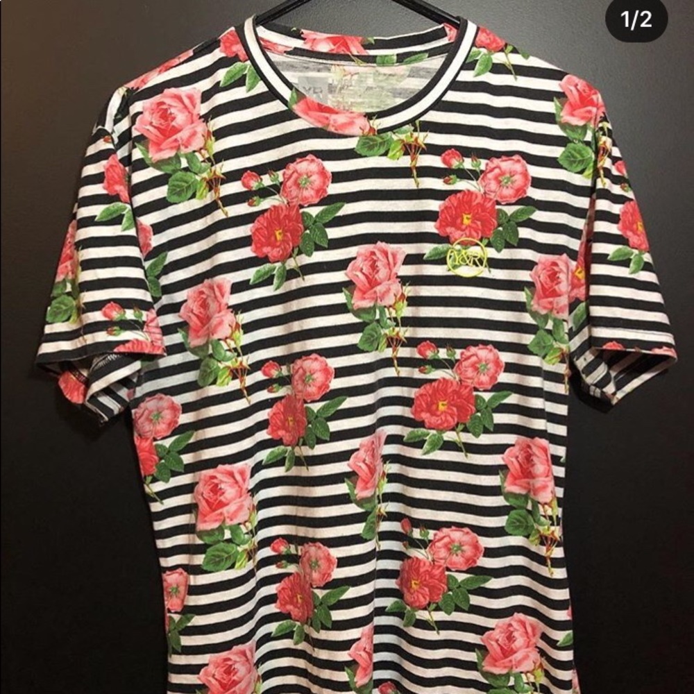 Young & Reckless striped rose tee